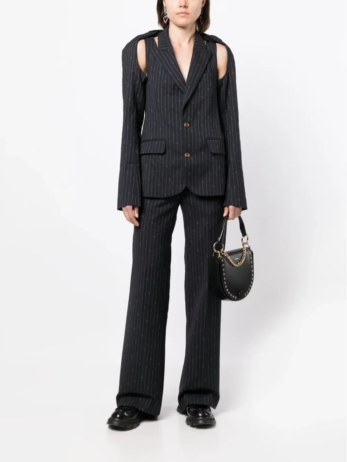Charles Jeffrey Loverboy ピンストライプカットアウトブレザー - 画像2