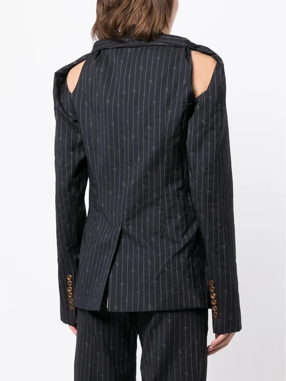 Charles Jeffrey Loverboy ピンストライプカットアウトブレザー - 画像4