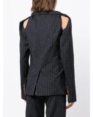 Charles Jeffrey Loverboy ピンストライプカットアウトブレザー - サムネイル4