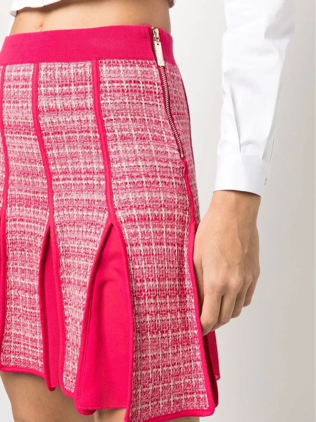 Elisabetta Franchi ハイウエストプリーツスカート ピンク - 画像5