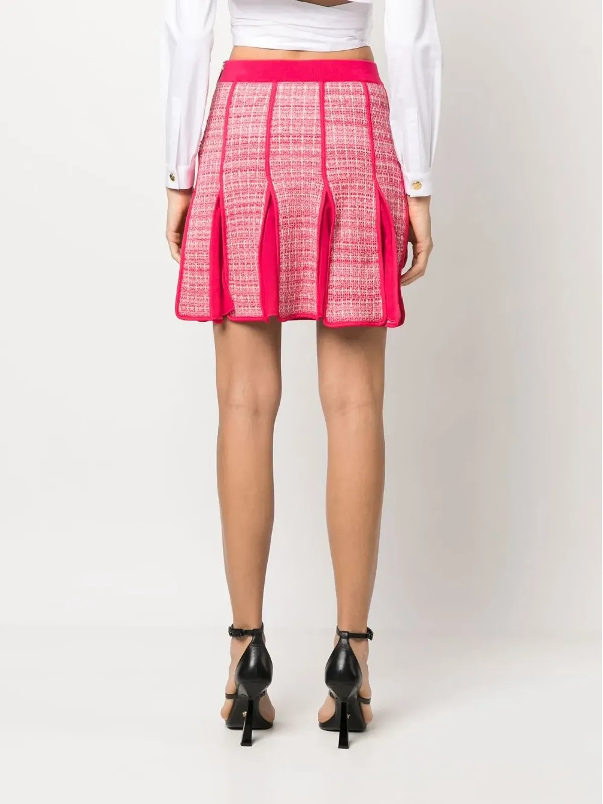 Elisabetta Franchi ハイウエストプリーツスカート ピンク - 画像4