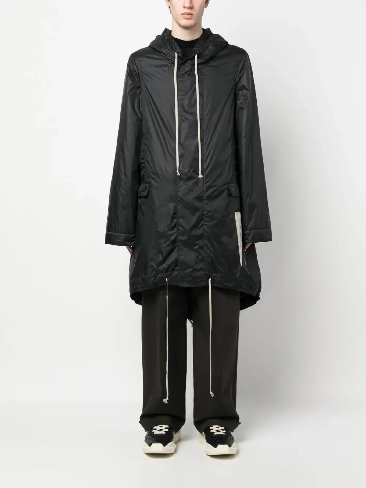 Rick Owens DRKSHDW フィッシュテイルフード付きレインコート - 画像2