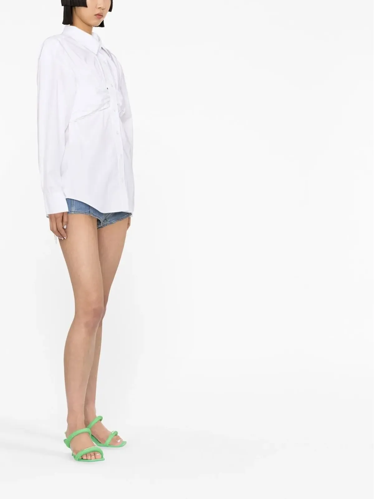 Alexander Wang ウエストギャザー入り ロングスリーブシャツ - 画像3