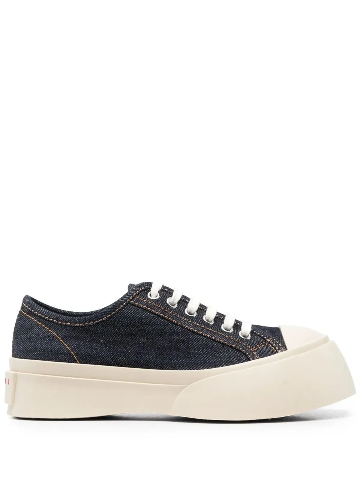 Marni Pablo denim lace-up sneakers - Blue - 画像1