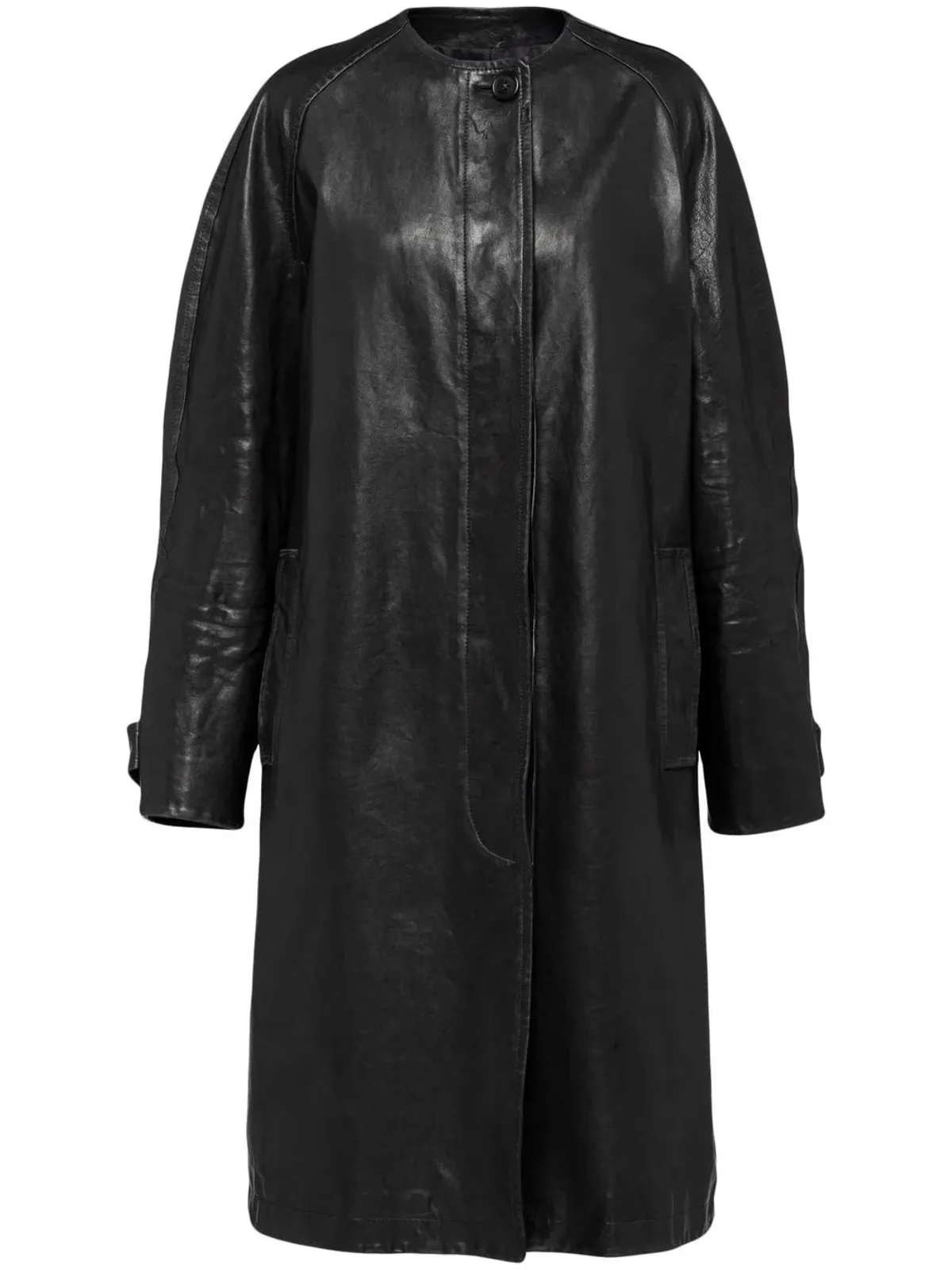 Prada シングルブレストレザーコート - 画像1