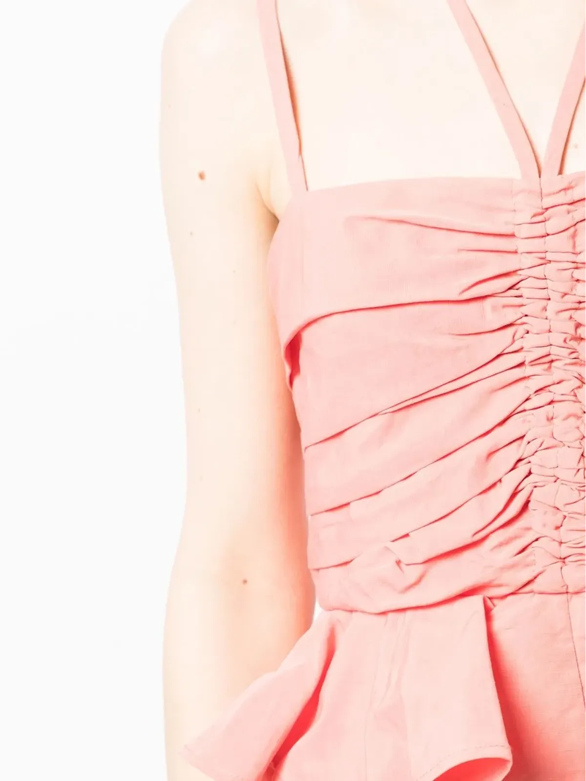 Ulla Johnson ホルターネックのフリルミディドレス - 画像5