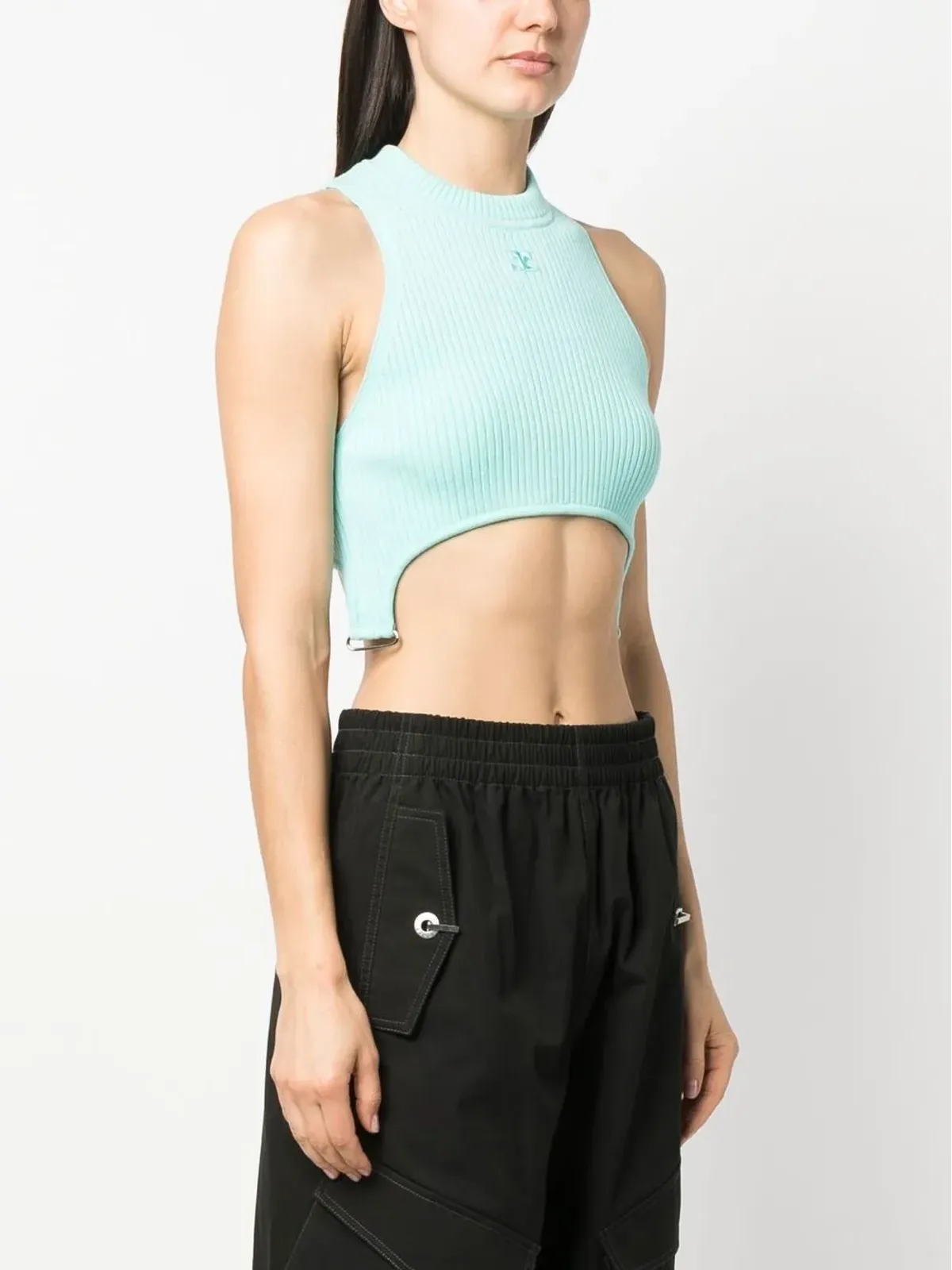 Courrèges ロゴパッチ付きノースリーブトップ - 画像3