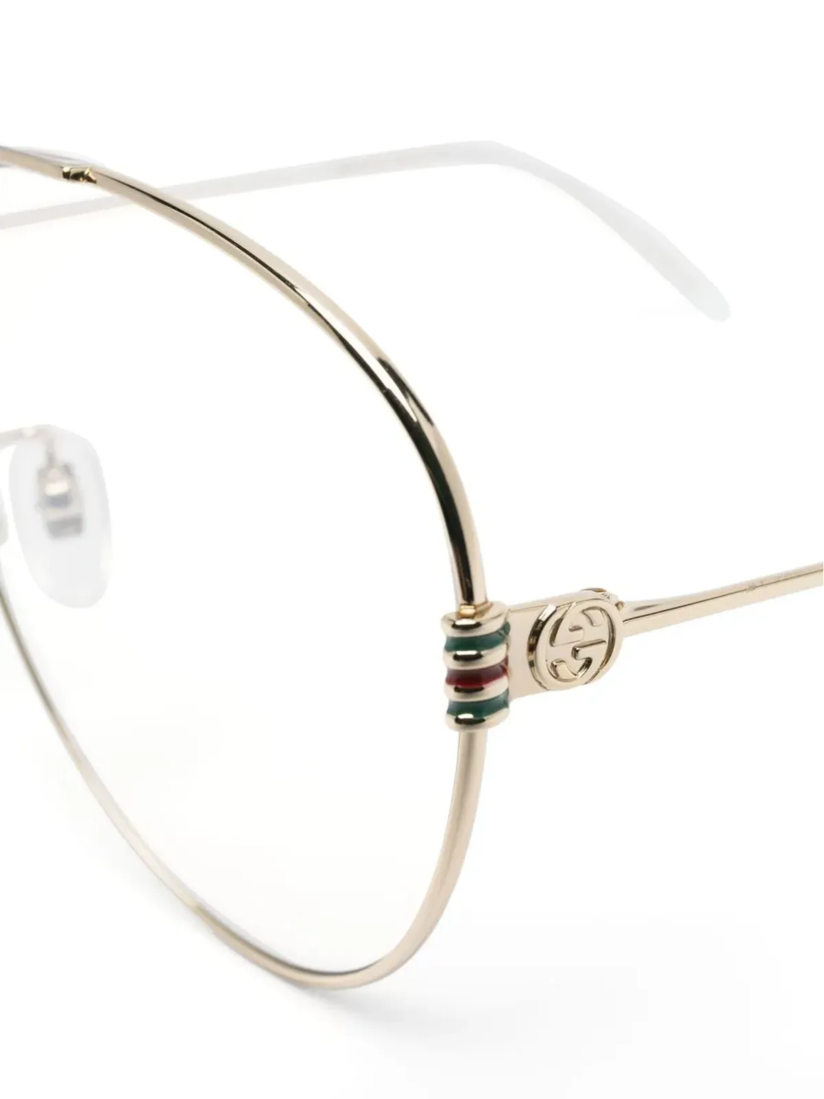 Gucci Eyewear パイロットフレーム眼鏡 - ゴールド - 画像3