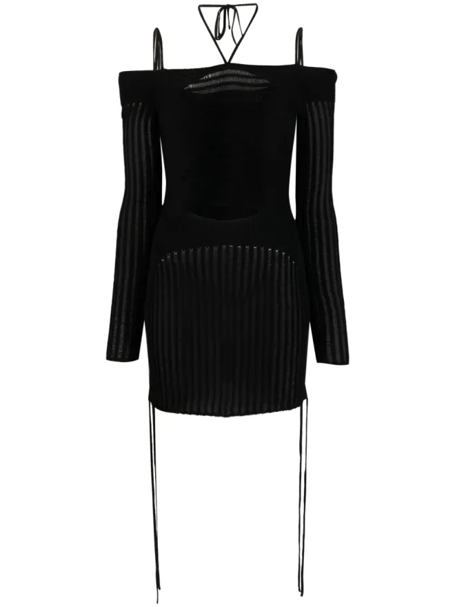 ANDREADĀMO ANDREĀDAMO リブニットミニドレス - ブラックの商品画像