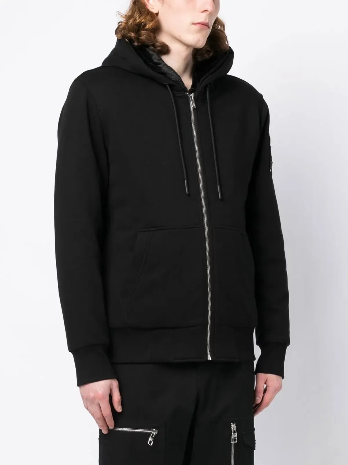 Moose Knuckles ロゴプレート付きジップアップフーディ - 画像3