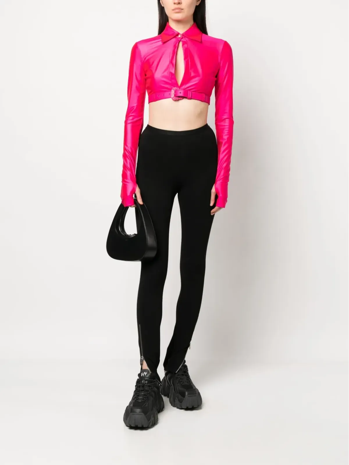 Versace Jeans Couture バロックバックル・クロップシャツ - 画像2