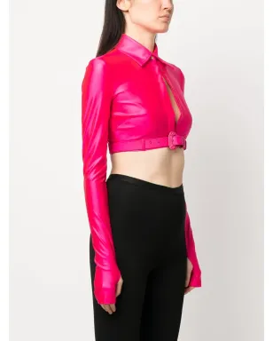 Versace Jeans Couture バロックバックル・クロップシャツ - サムネイル3