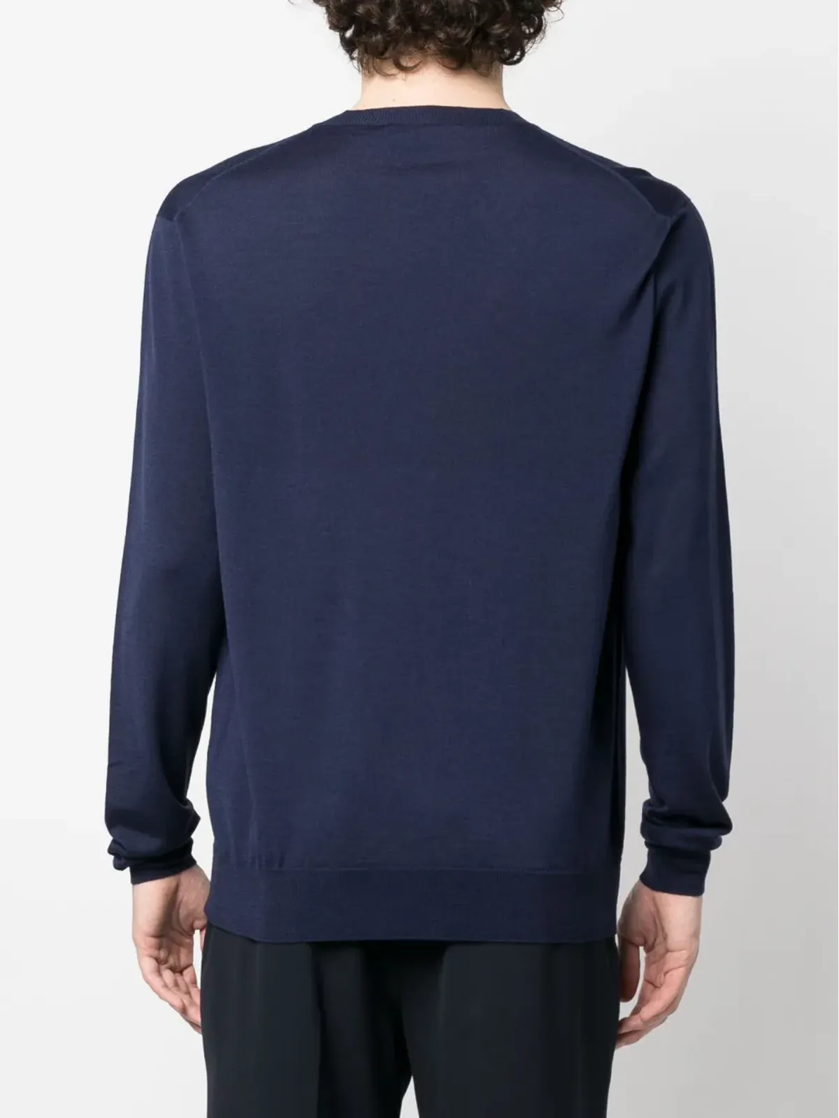 Lardini 無地のウールシルク混紡セーター - ブルー - 画像4