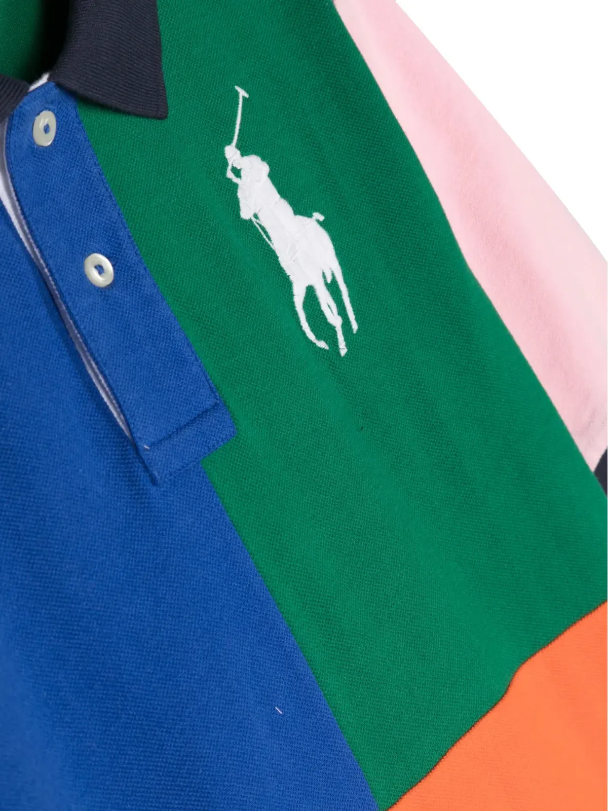 POLO RALPH LAUREN KIDS カラー ブロック コットンポロシャツ - Blue - 画像3