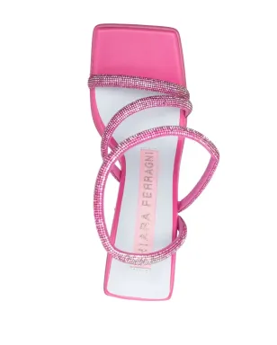 Chiara Ferragni カーフレザー クリスタル付きサンダル - ピンク - サムネイル4