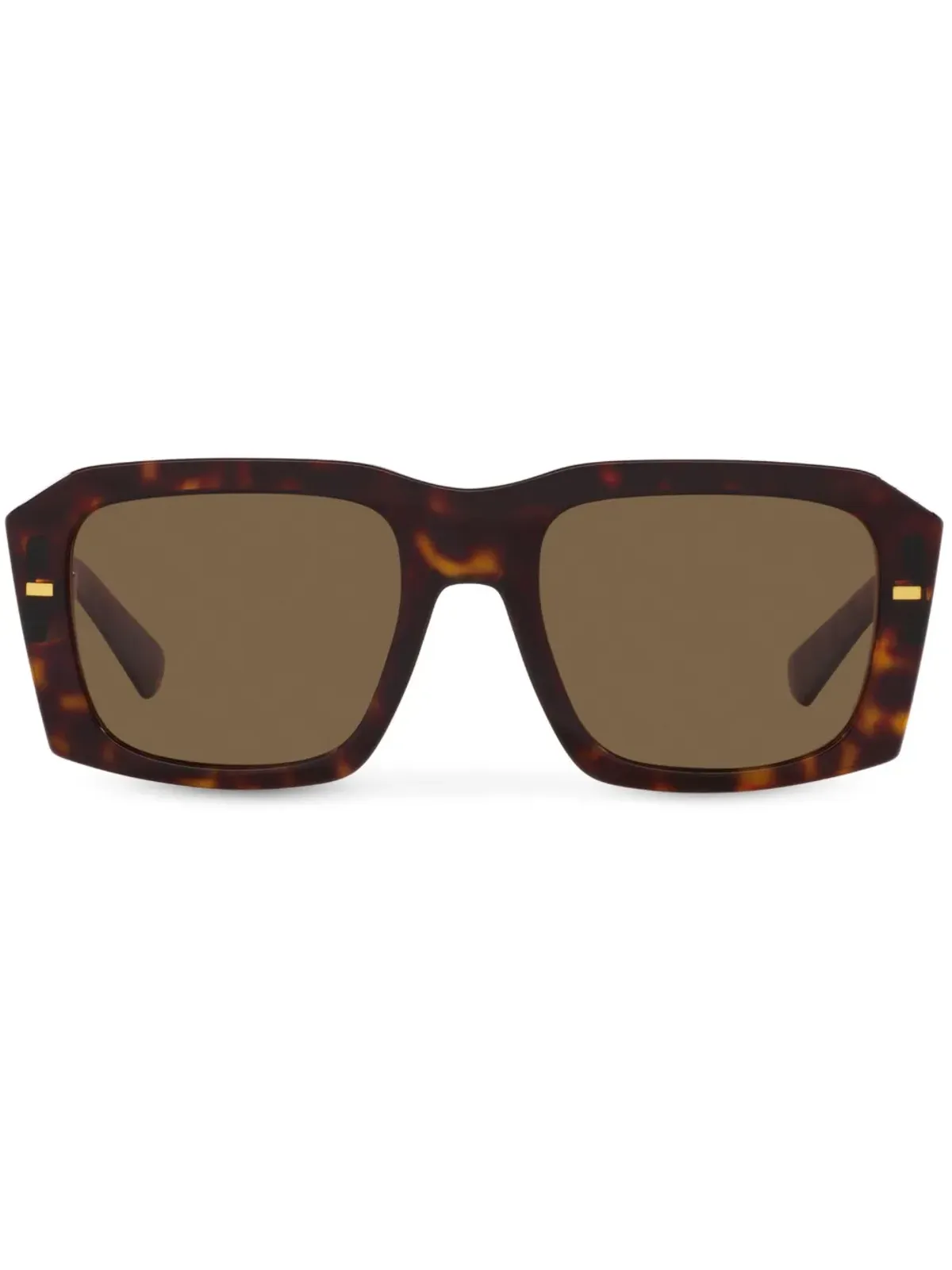 Dolce & Gabbana Eyewear べっ甲柄スクエアフレーム サングラス ブラウン - 画像1