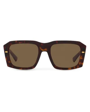 Dolce & Gabbana Eyewear べっ甲柄スクエアフレーム サングラス ブラウン - サムネイル1