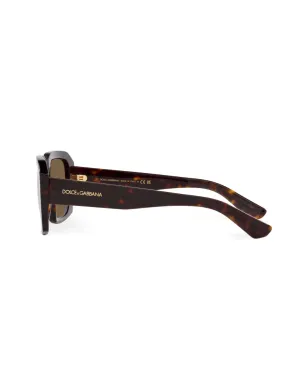 Dolce & Gabbana Eyewear べっ甲柄スクエアフレーム サングラス ブラウン - サムネイル3
