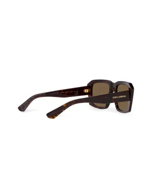 Dolce & Gabbana Eyewear べっ甲柄スクエアフレーム サングラス ブラウン - サムネイル4