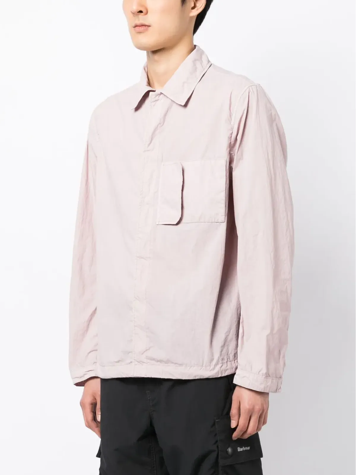 Ten C チェストポケット付きジップアップジャケット ピンク - 画像3