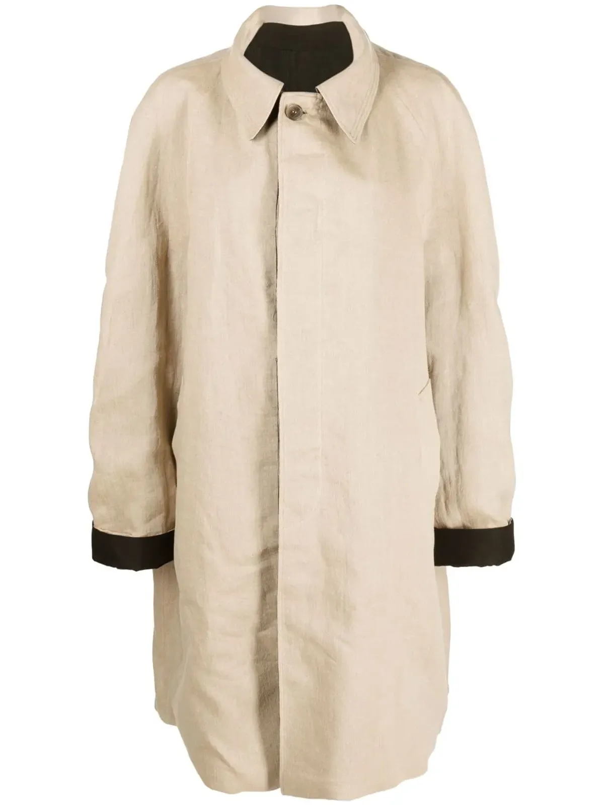 Maison Margiela リバーシブルリネンコート ブラック - 画像1