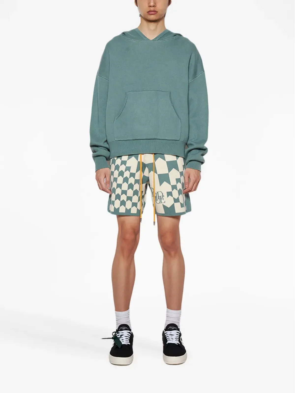 RHUDE スクリプト ロゴプリント ニットフーディ - 画像2