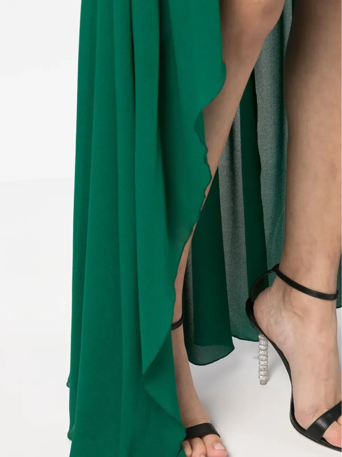 Elie Saab ハイロー・フライアウェイスカート（グリーン） - 画像5