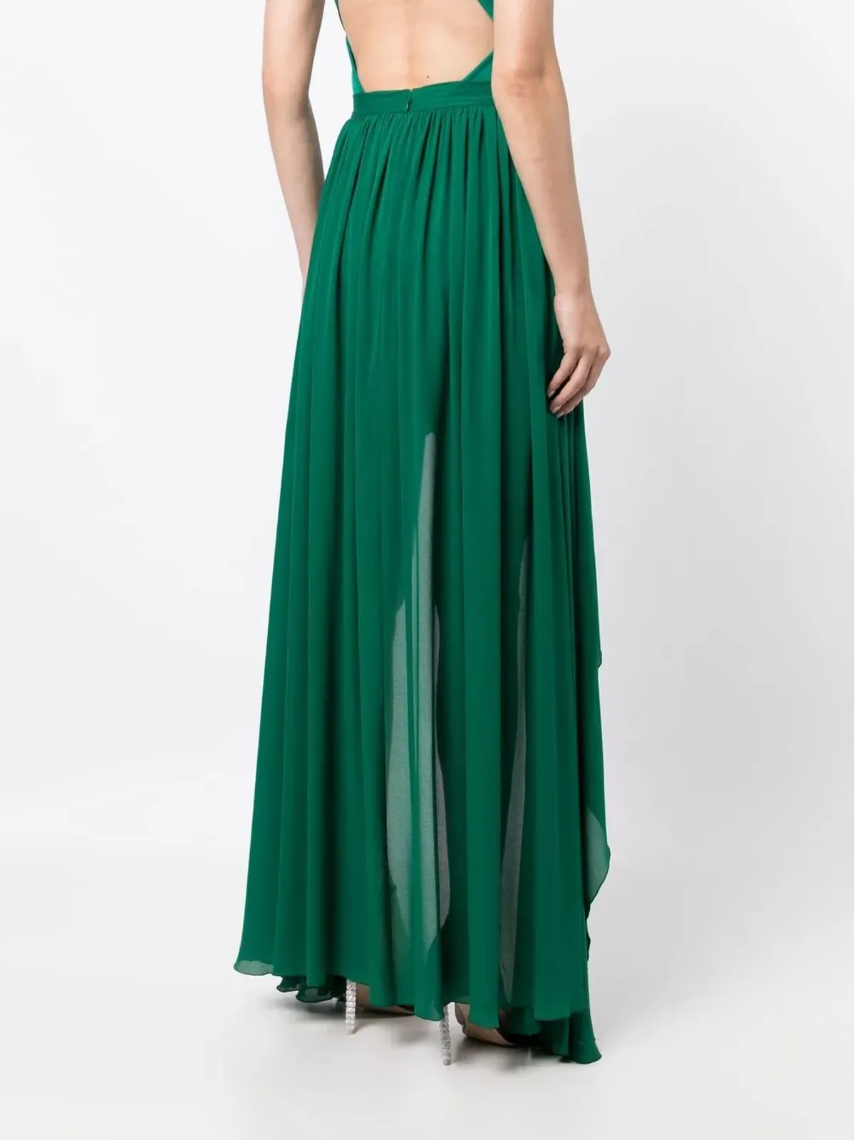 Elie Saab ハイロー・フライアウェイスカート（グリーン） - 画像4
