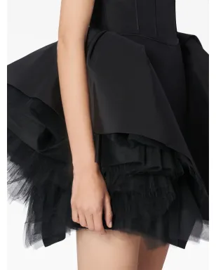 Carolina Herrera フリル付きチュール×シルクのドレス（ブラック） - サムネイル4