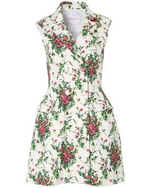 Carolina Herrera ノッチドラペル フローラルプリント ドレス - サムネイル1