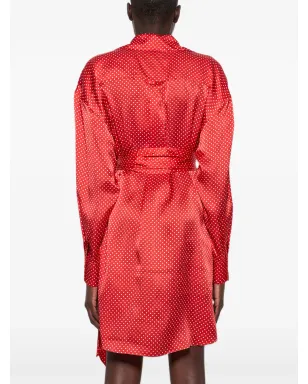 Alexandre Vauthier ポルカドット柄タイ付きミニドレス - 赤 - サムネイル5