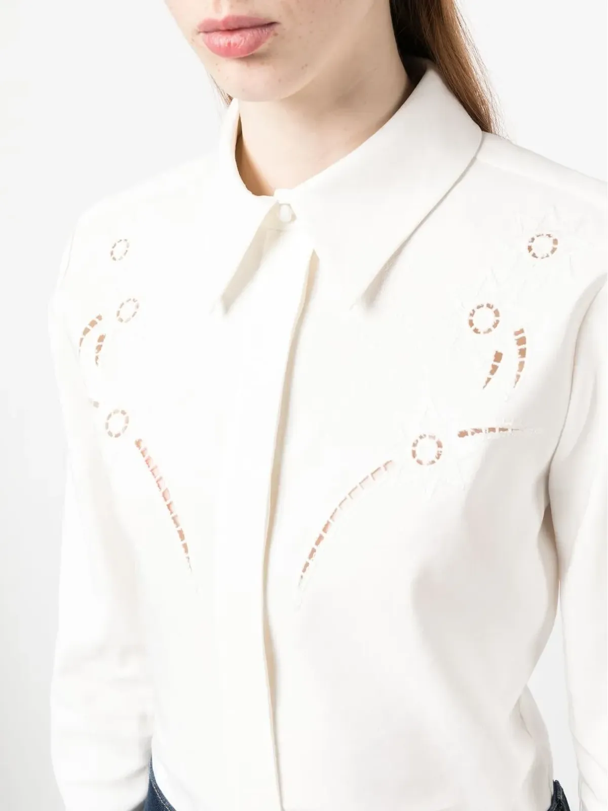 Chloé ブロderie-anglaise シルクシャツ - Neutrals - 画像5