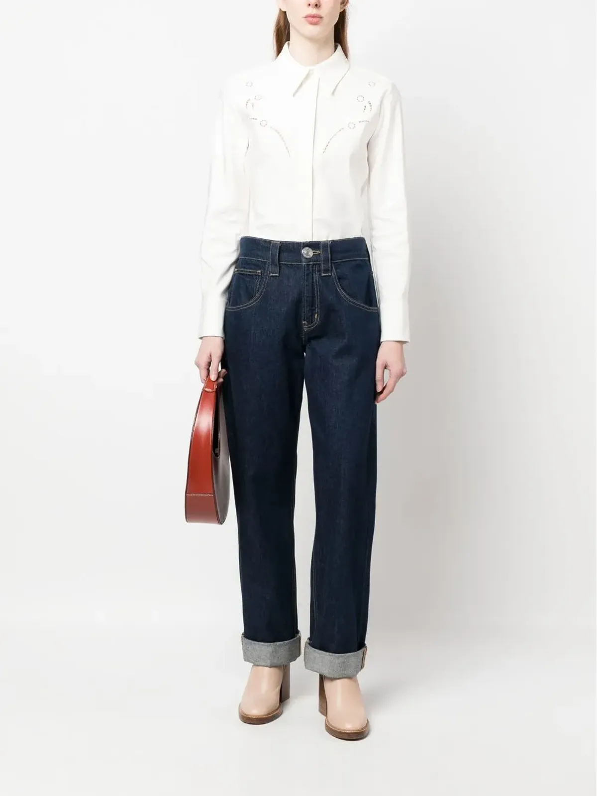 Chloé ブロderie-anglaise シルクシャツ - Neutrals - 画像2