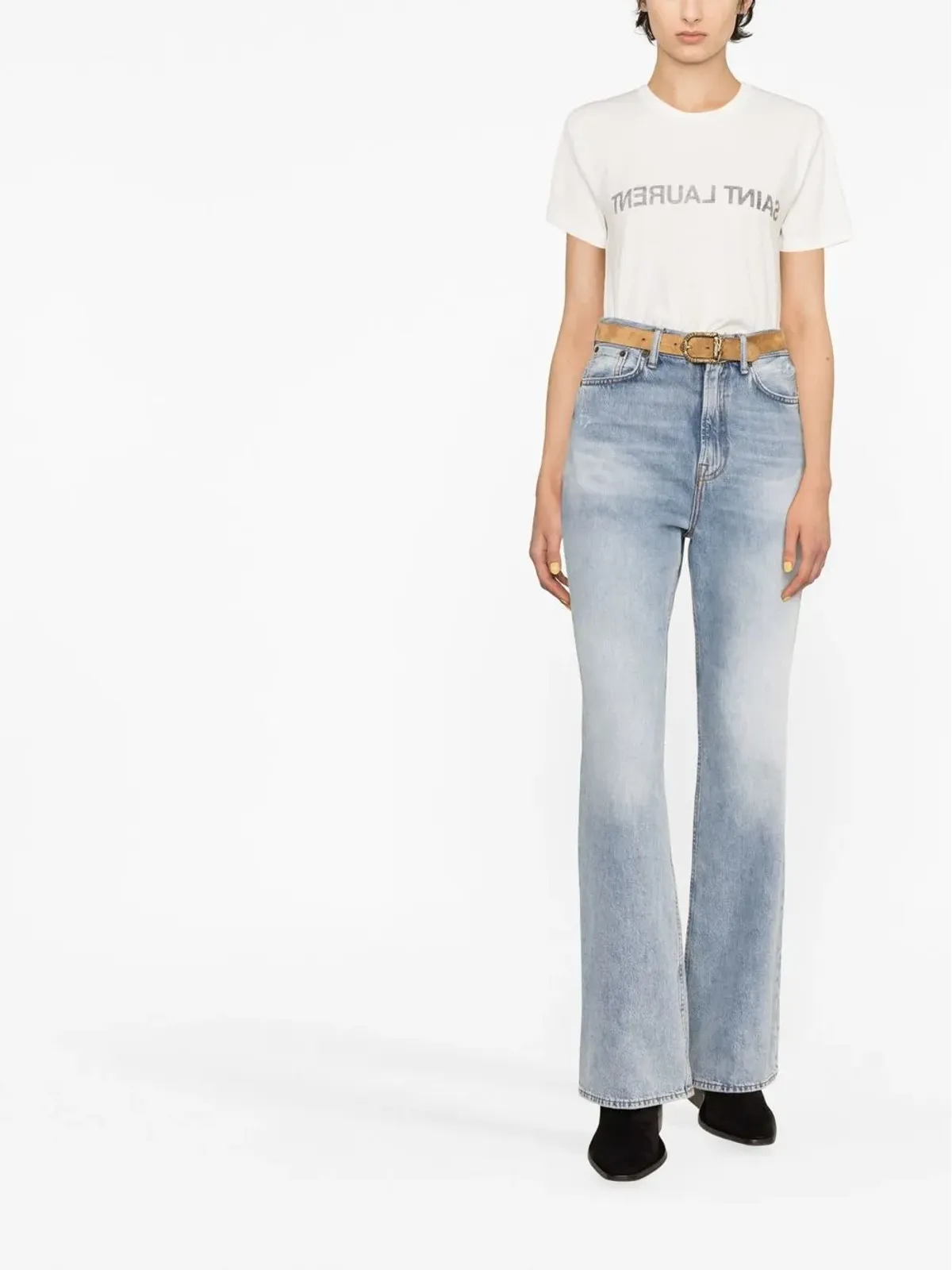 Saint Laurent リバースロゴプリント Tシャツ - 画像2