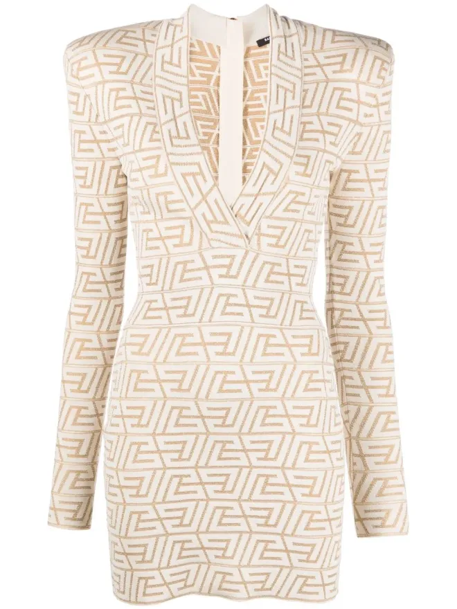 BALMAIN Balmain モノグラムジャカードミニドレスの商品画像
