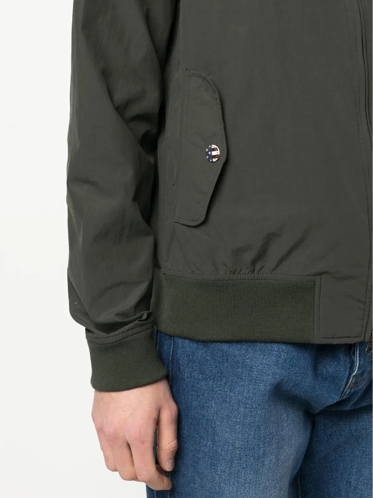 Barbour International ジップファスナー付きボンバージャケット - グリーン - 画像5