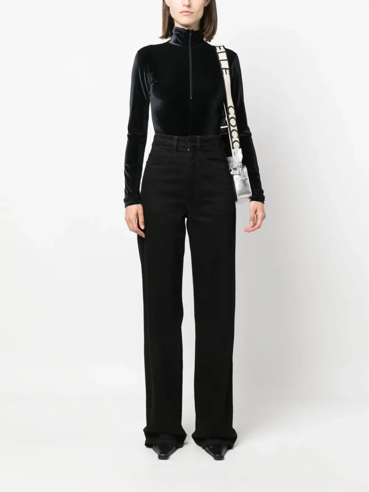 Filippa K ジップアップベルベットボディスーツ - 画像2