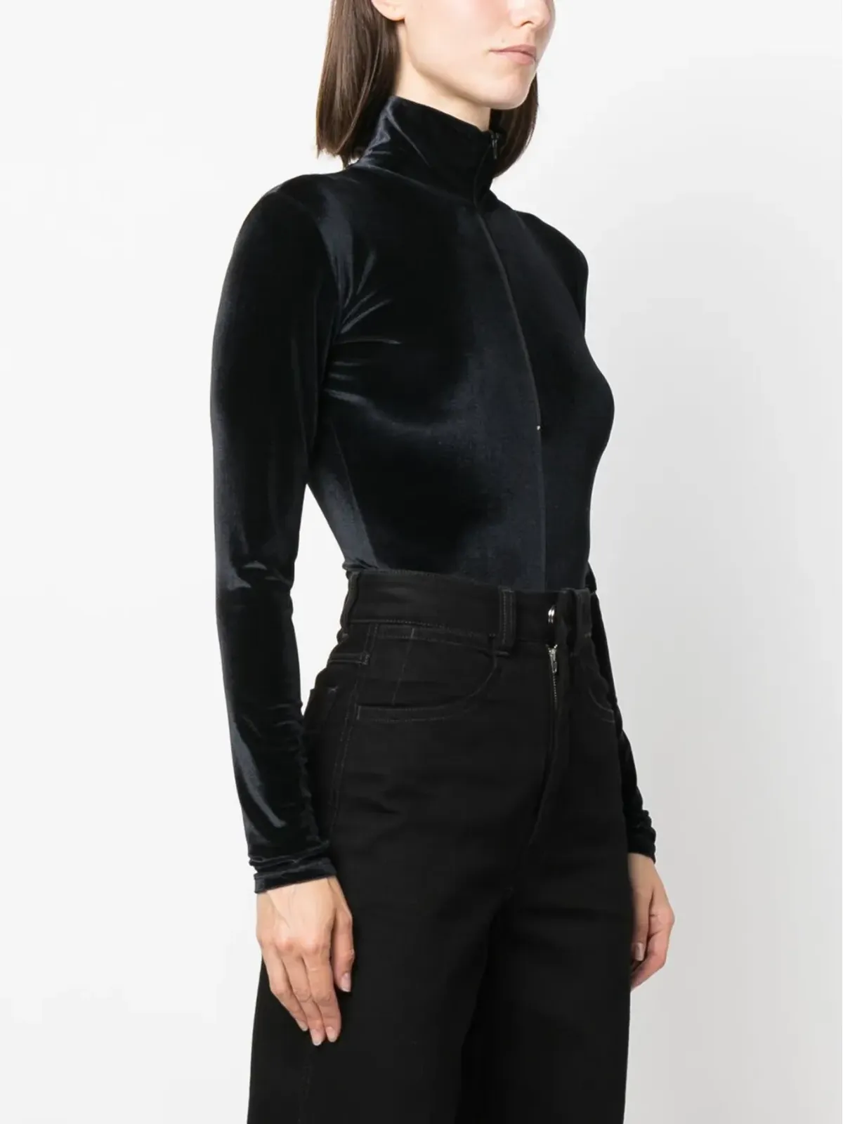 Filippa K ジップアップベルベットボディスーツ - 画像3