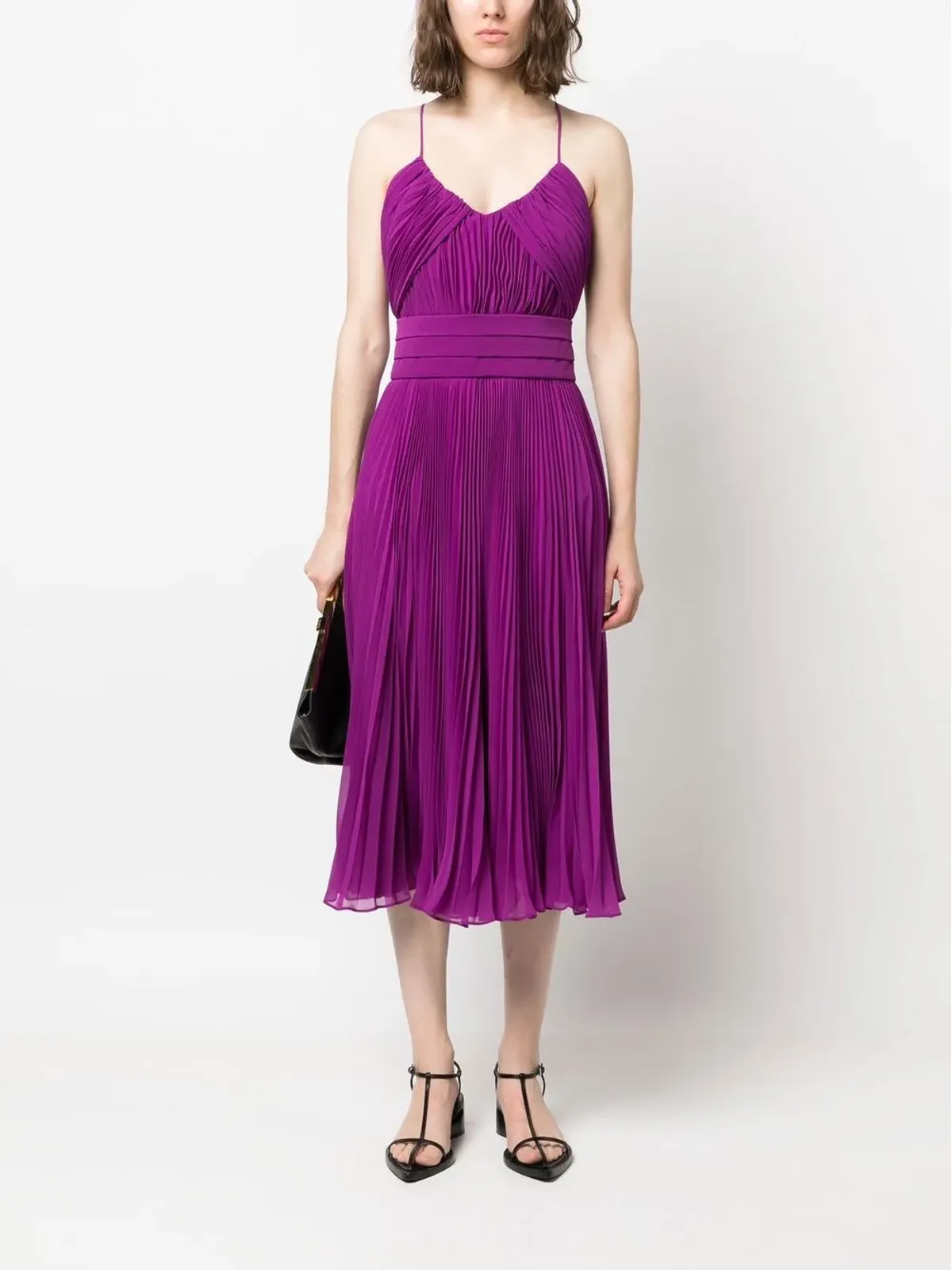 Max Mara プリーツベルト付きミディドレス - 画像2