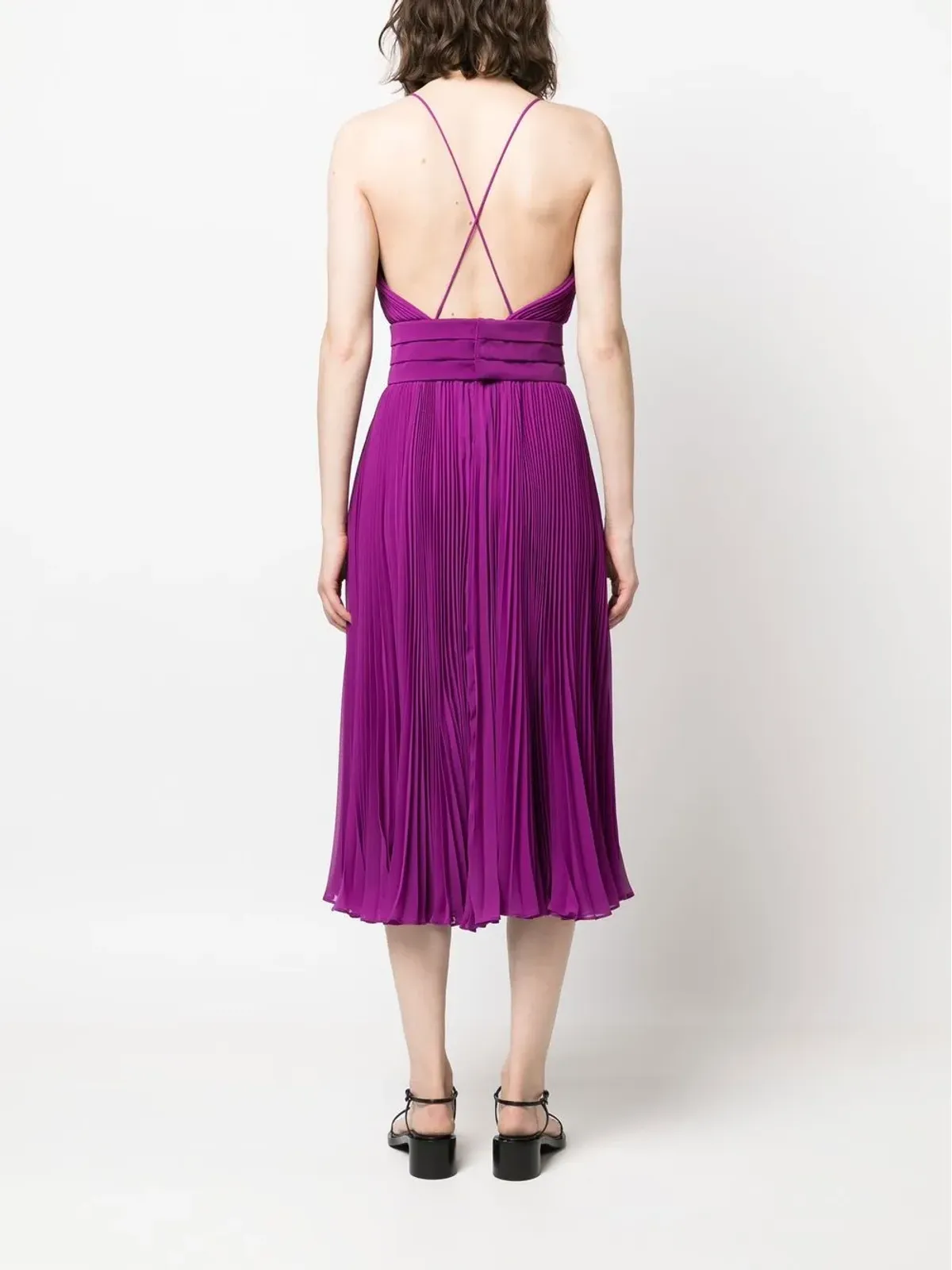 Max Mara プリーツベルト付きミディドレス - 画像4