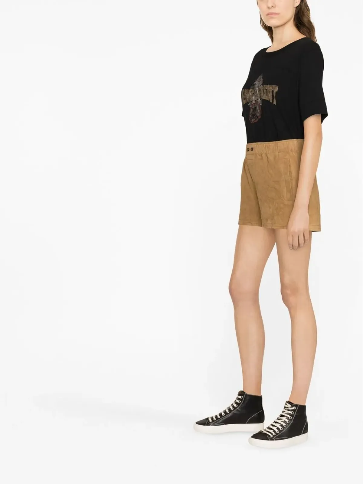 Zadig&Voltaire Paxi スエードショーツ ブラウン - 画像3