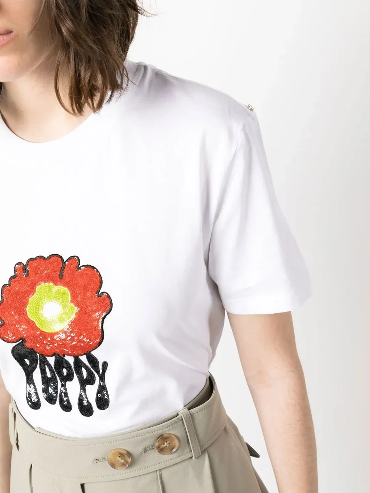 Sportmax グラフィックプリント コットン Tシャツ - 画像5