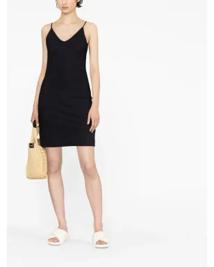 Jil Sander Vネック・スリップ・ミニドレス - ブラック - サムネイル2