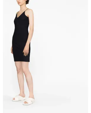 Jil Sander Vネック・スリップ・ミニドレス - ブラック - サムネイル4