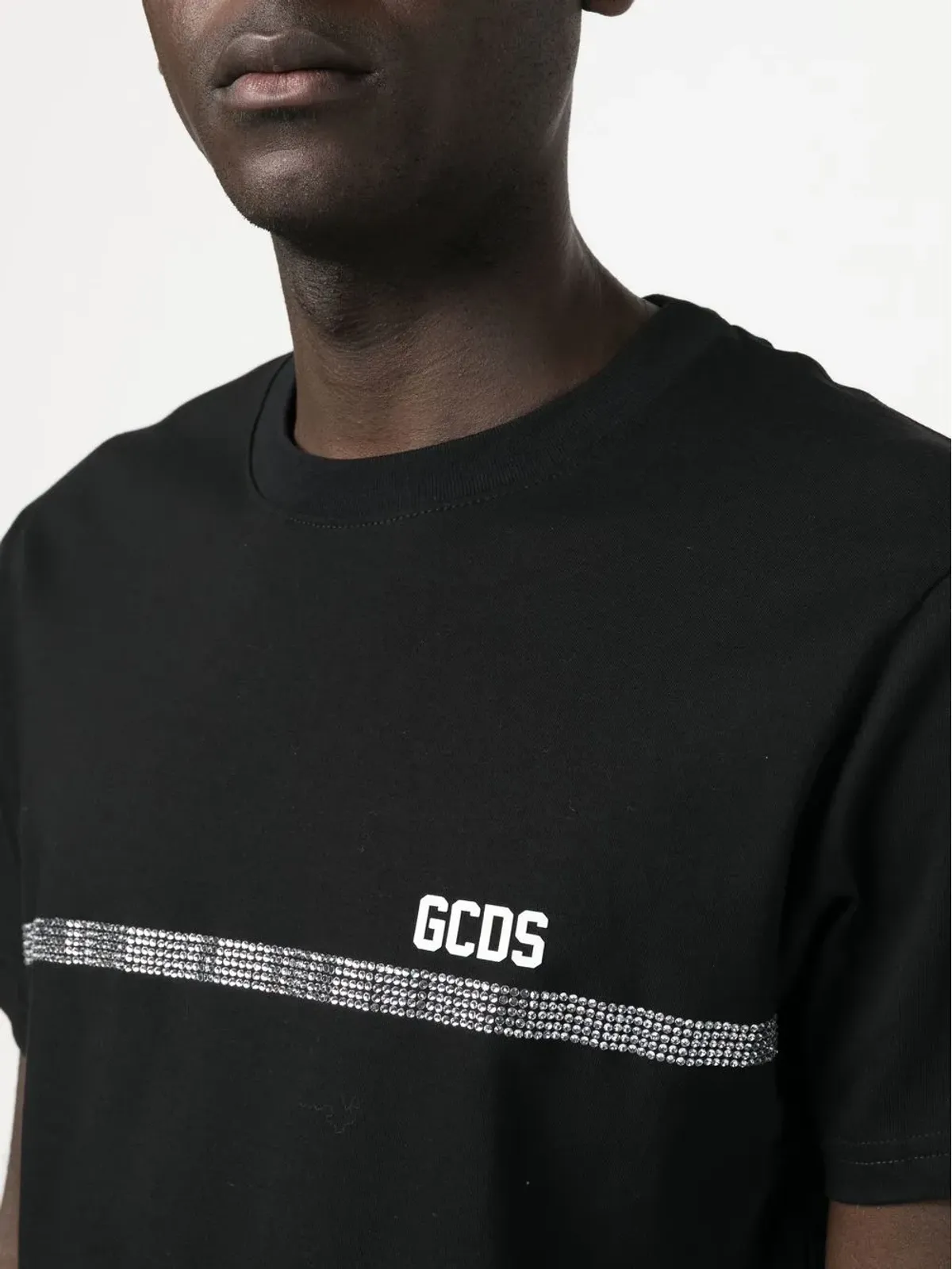 GCDS クリスタルエンベリッシュドTシャツ - 画像5