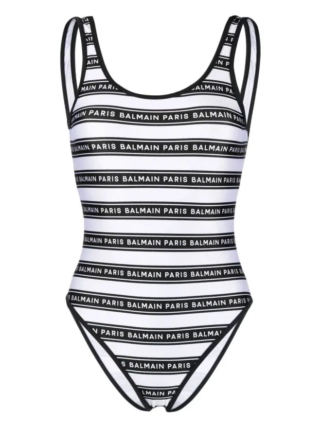 BALMAIN Balmain ストライプ ロゴプリント 水着の商品画像