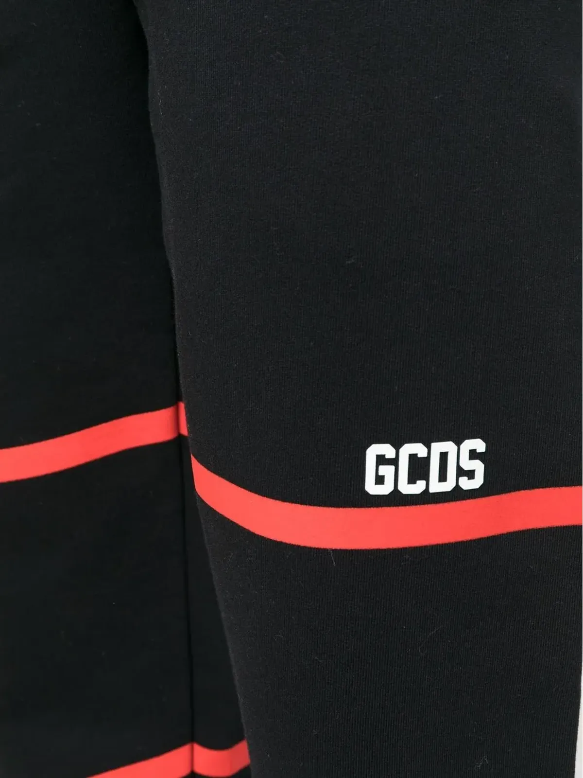 GCDS ストライプ コットン トラックパンツ（ブラック） - 画像5