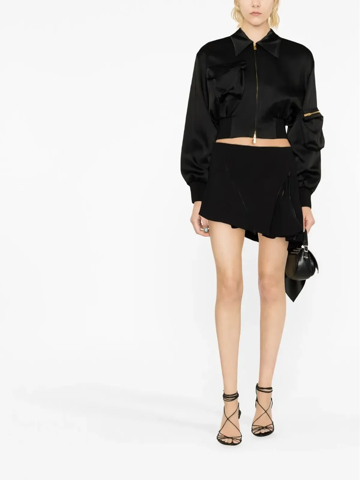 Mugler アシンメトリックドレープミニスカート - 画像2