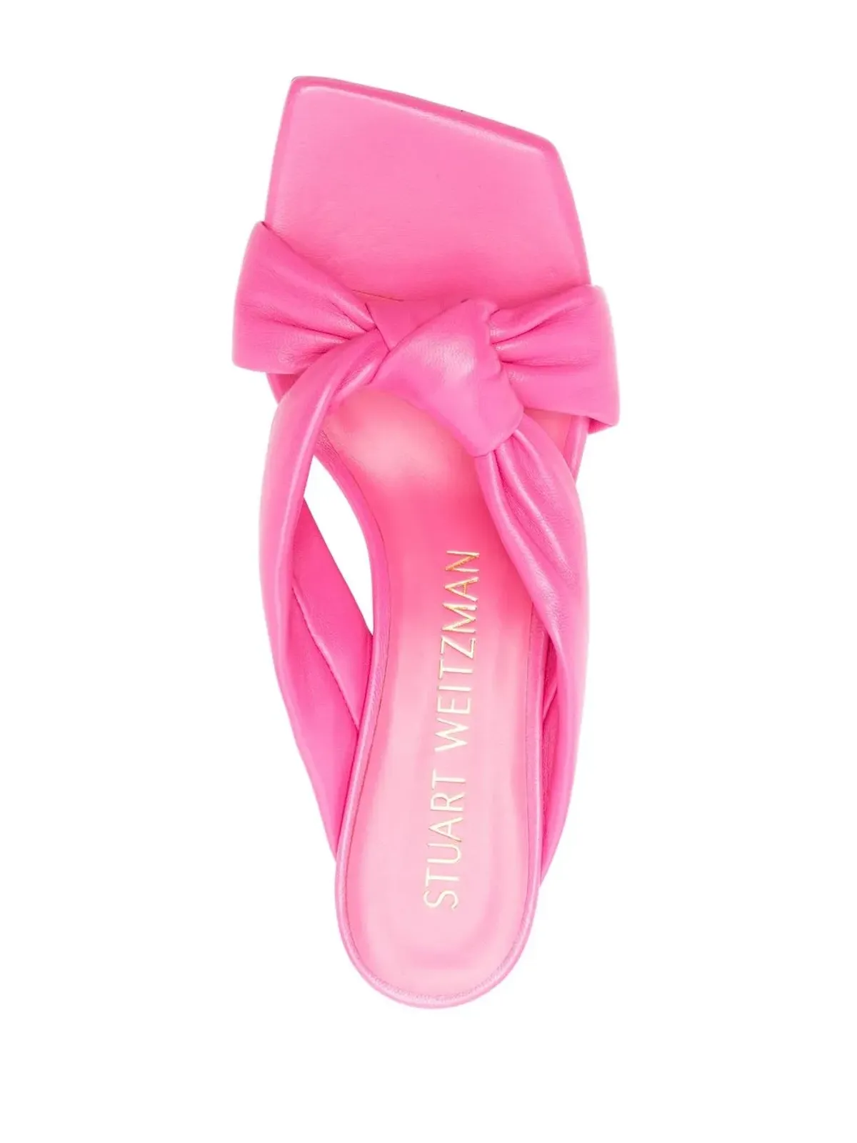 Stuart Weitzman スリップオン・スクエアトゥ・サンダル - ピンク - 画像4