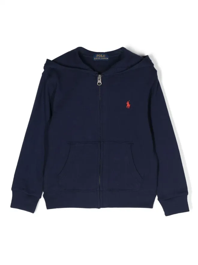 POLO RALPH LAUREN KIDS POLO RALPH LAUREN KIDS ロゴ刺繍ジップアップフーディー ブルーの商品画像
